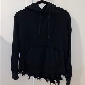 Super cute black distressed hoodie
